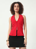 Edge Halter Top - Red