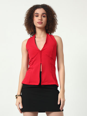 Edge Halter Top - Red