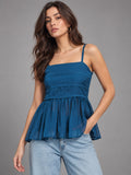Breeze Peplum Top - Blue