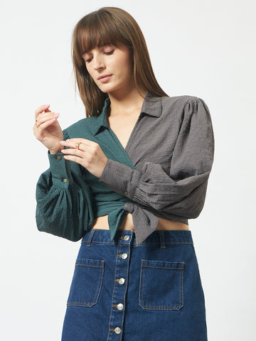 Trend Arrest Women Colorblock Shirt Style Top