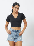 Trend Arrest Classic V Crop Top - Black