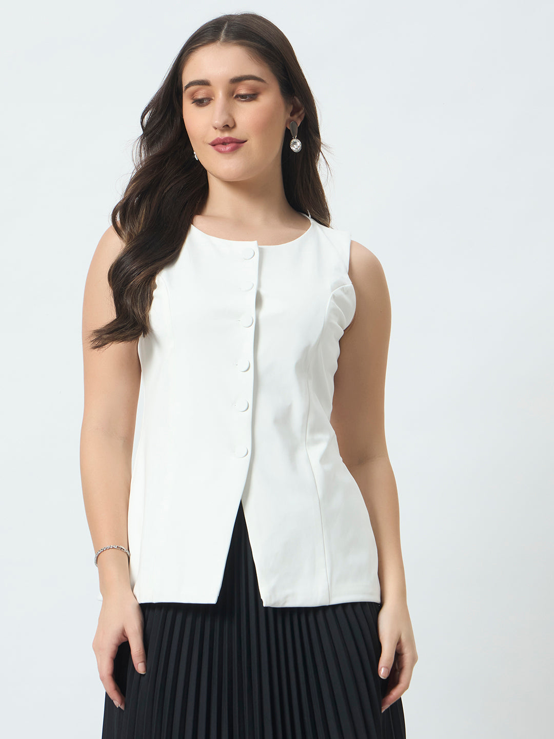 Metro Muse Waistcoat - Off White