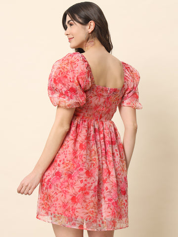 Butterfly Organza Dress - Pink