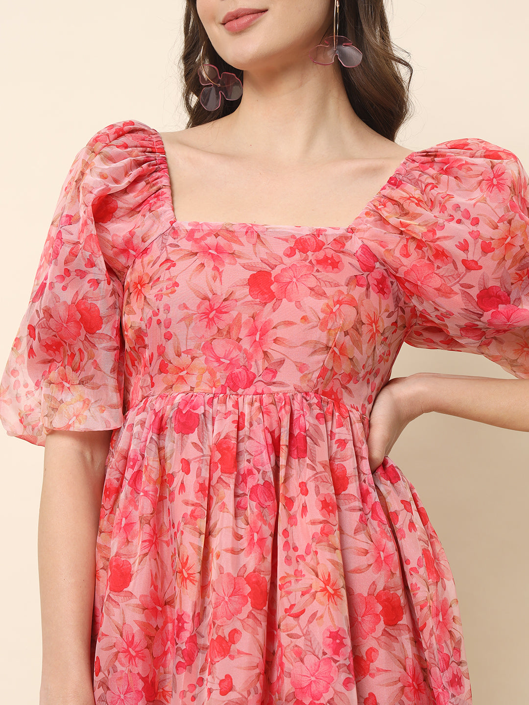 Butterfly Organza Dress - Pink