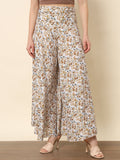Printed Palazzo Pants - Off White