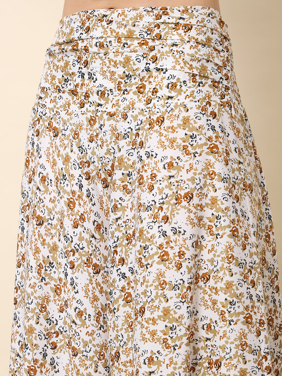 Printed Palazzo Pants - Off White