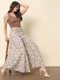 Printed Palazzo Pants - Off White