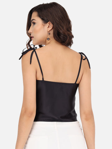 Black Satin Party Top