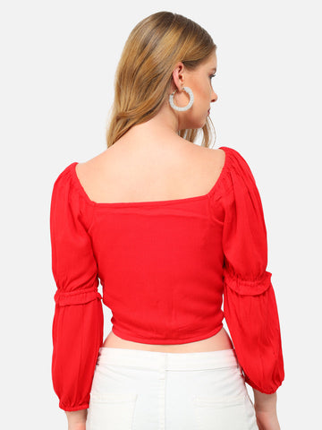Red Ruching Top