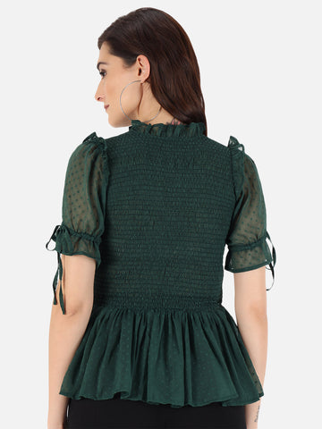 Dark Green Dobby top