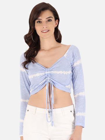 Blue Front Ruching top