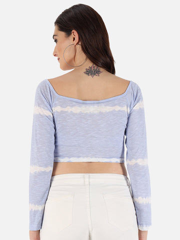 Blue Front Ruching top