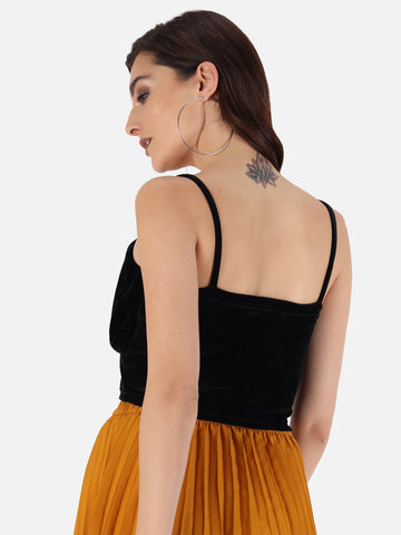 Black Velvet Crop Top