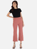 Cropped Bootcut Pants - Pink