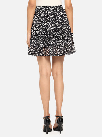 Black Animal Print Skirt