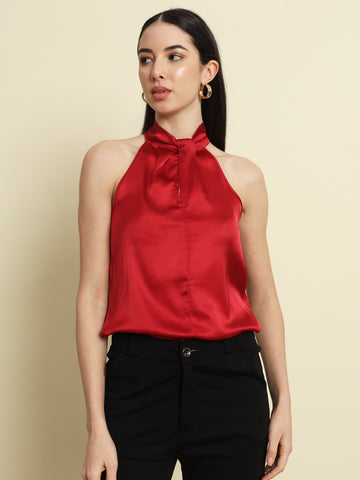 Red Halter Neck Top