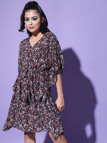 Multi Printed Kaftan Style Dress