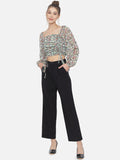 Multi Floral Ruching Top