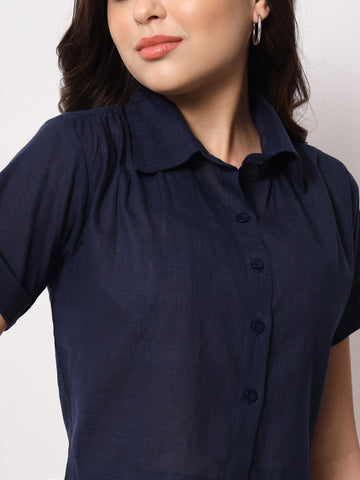 Solid Cropped Shirt