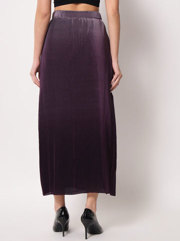 Purple Pleated Ombre Skirt