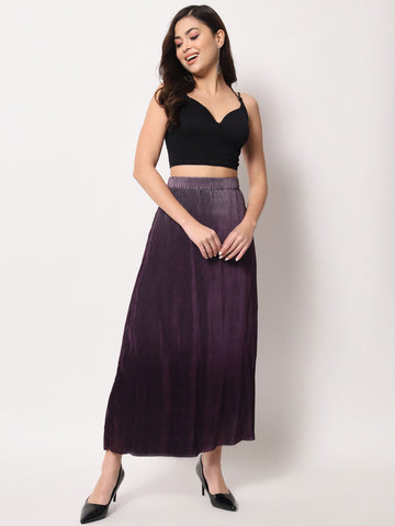 Purple Pleated Ombre Skirt