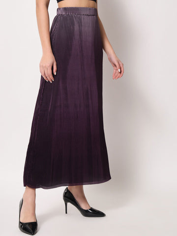 Purple Pleated Ombre Skirt