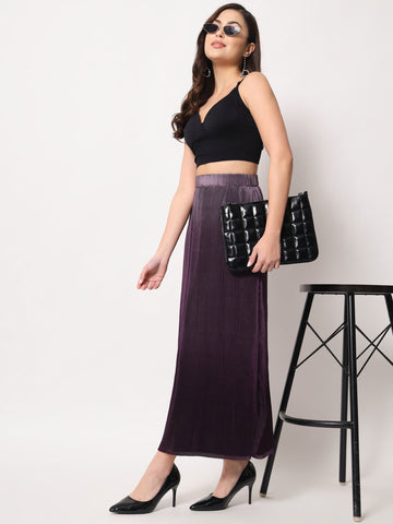 Purple Pleated Ombre Skirt