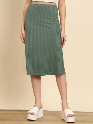 A Line Olive Skirt