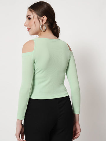 Green Cutout Top