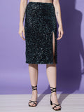 Sequin Party Skirt - Mint Blue
