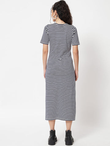 Side Slit Stripe Dress