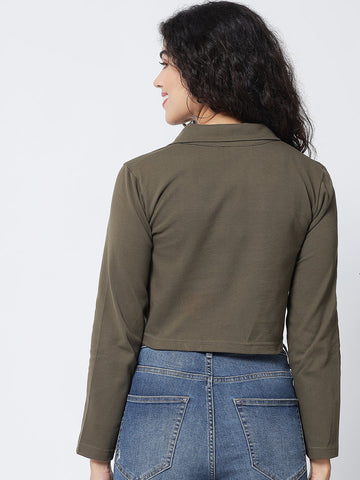 Olive Polo Top