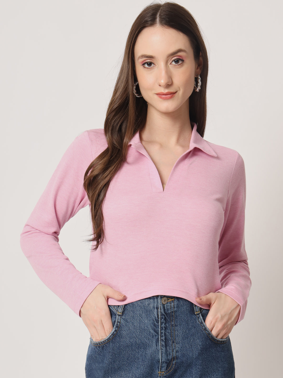 Pink Polo Top