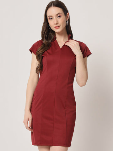 Maroon Sheath Dress