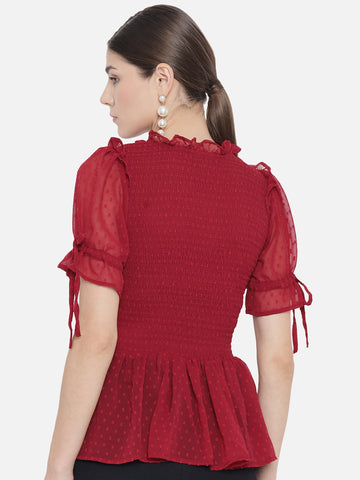 Maroon Dobby top