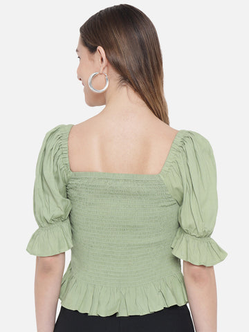 Solid Green Smoking Top