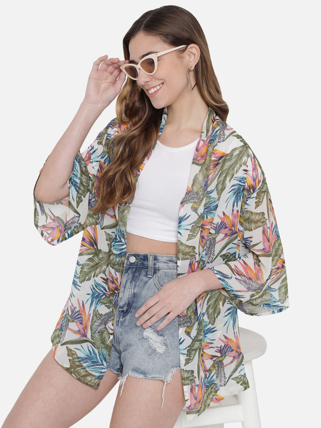 Tropical Print Shrug
