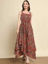 Printed Handkerchief Hem Dress - Multi