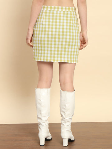 Green Checked Skirt