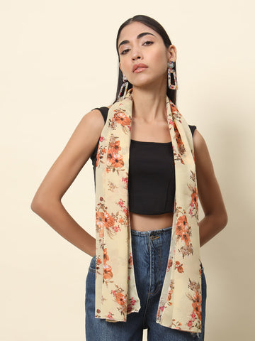 Yellow Bold Floral Scarf
