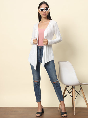 White Full Sleeve Shrug