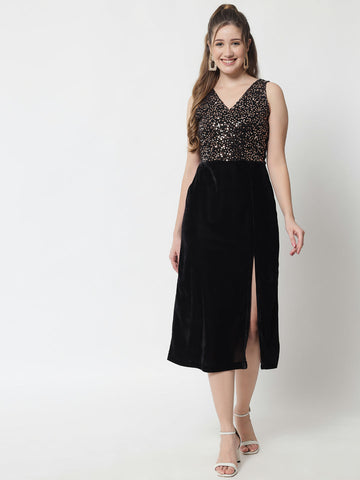 Black Sequence Party Dress