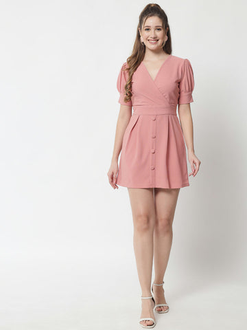Pink Overlap Dress