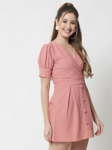 Pink Overlap Dress