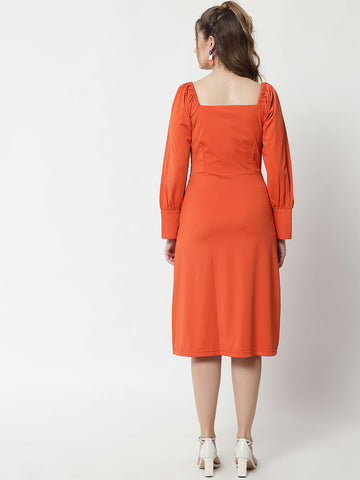 Orange Sheath  Dress