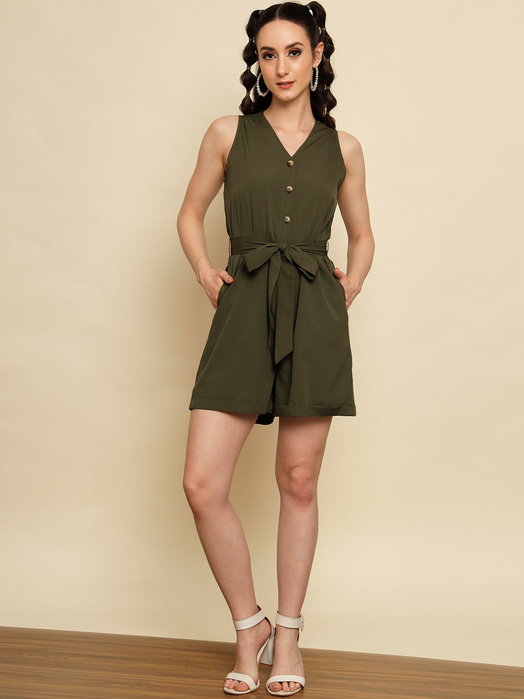 Olive playsuit cheap