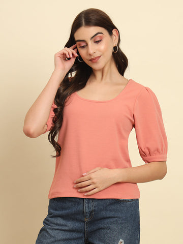 Pink Puff Sleeve Top