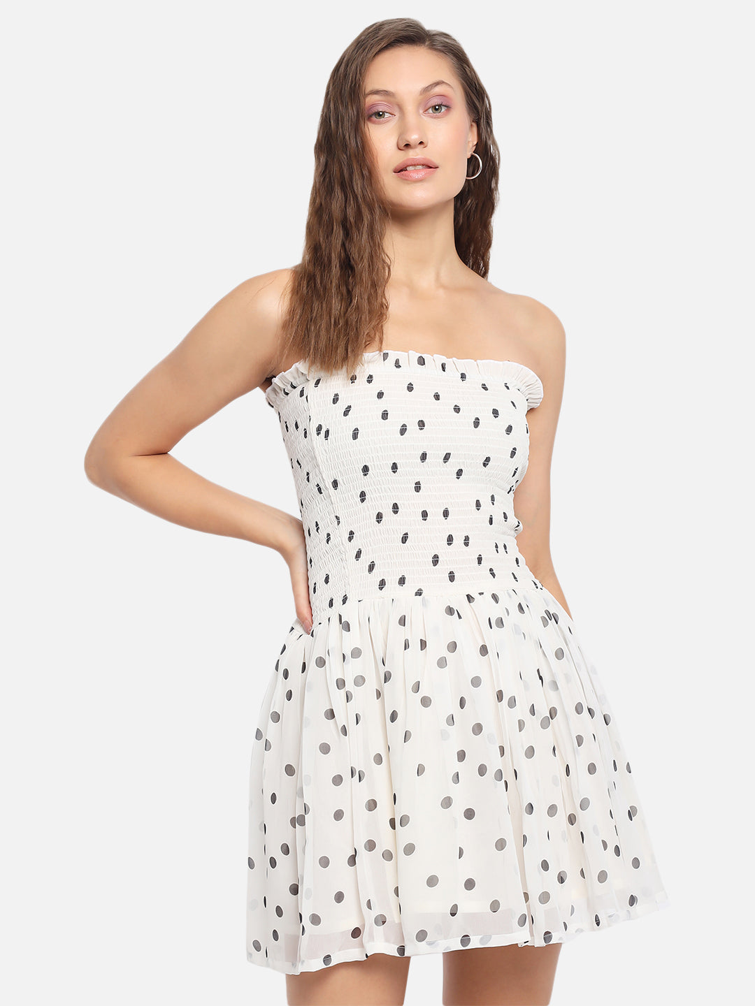 Polka Dot Off Shoulder dress