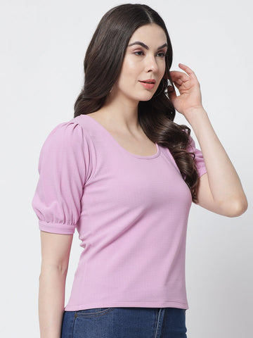 Lilac Puff Sleeve Top