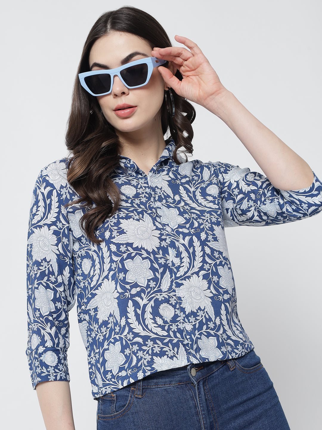 Blue Printed Shirt